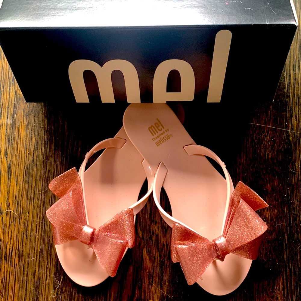 Melissa molded glitter bow sandals